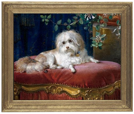 "Le Petit Chien de Lion" Friedrich von Nerly (German, 1872)